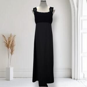 Vintage 90s Liz Claiborne Velvet Strap Formal Gown Gothic Regency Size 8